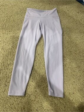 Old Navy Active High Rise Cropped Leggings Lavender Side Pocket Yoga Pants XS